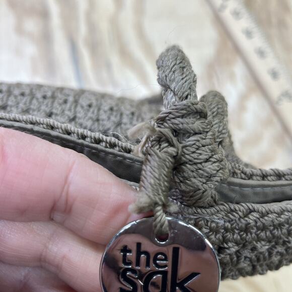 The Sak Original Brown Taupe Crochet Double Strap Shoulder Bag Boho Minimalist - Picture 7 of 16